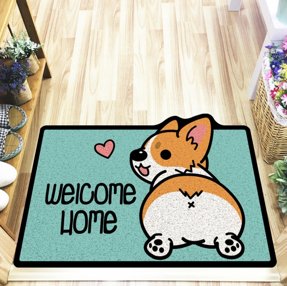 Corgi "Welcome Home" Floor Mat
